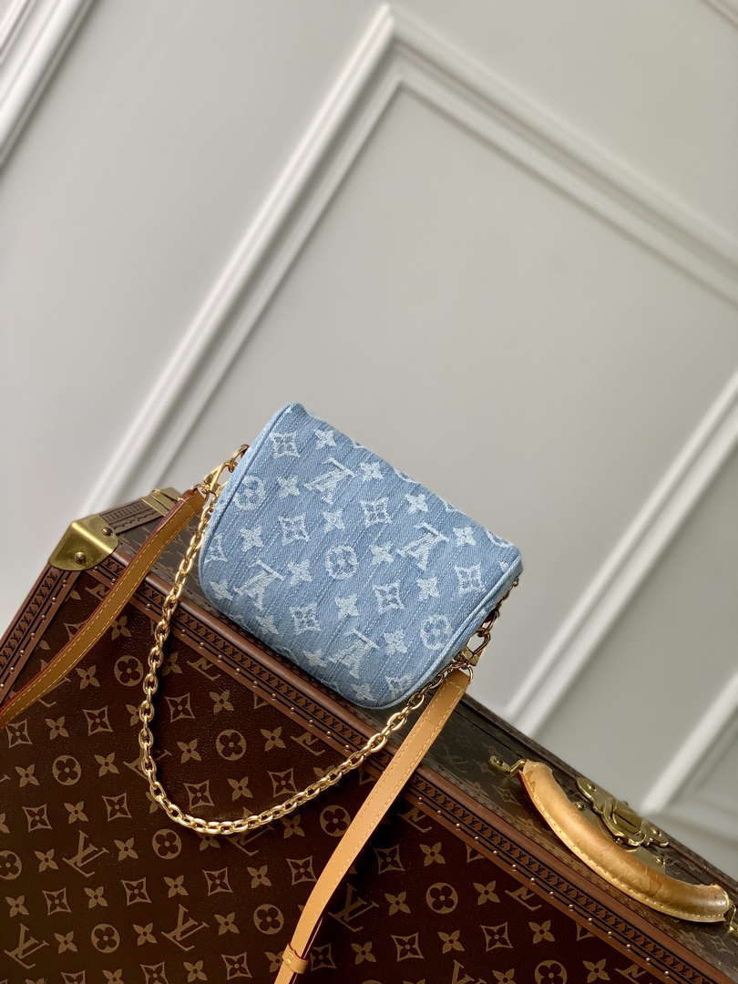 LV M83353 Louis Vuitton Mini Bumbag Monogram Empreinte Denim Blue