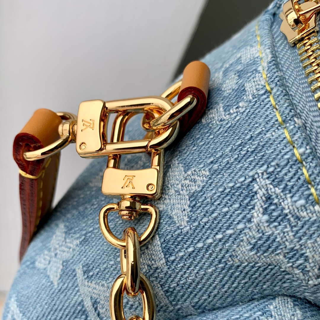 LV M83353 Louis Vuitton Mini Bumbag Monogram Empreinte Denim Blue - Default Title - View 6