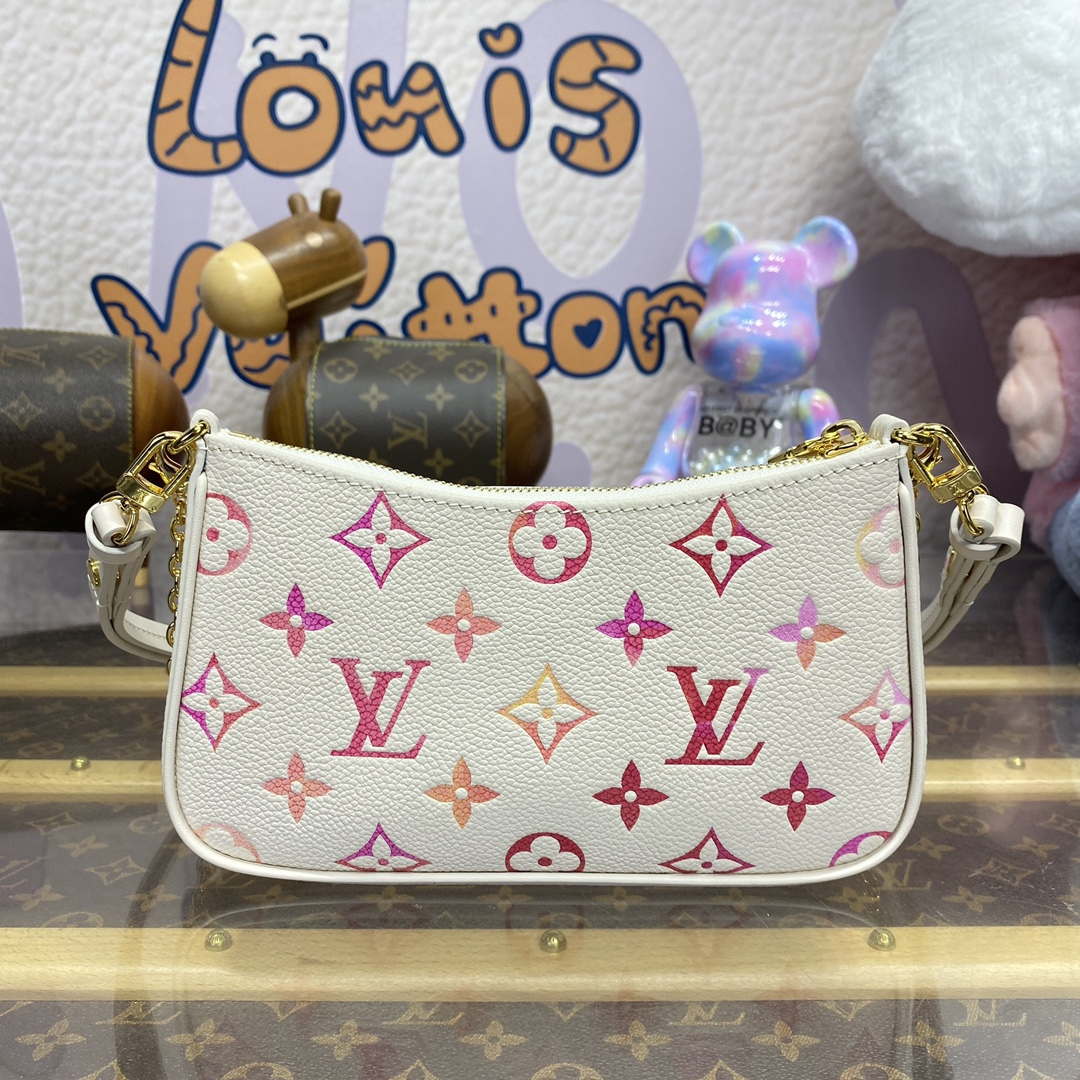 LV M83448 Louis Vuitton Easy Pouch On Strap Bag Monogram Empreinte Crame Pink - Default Title - View 2
