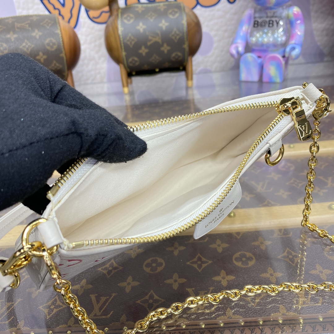 LV M83448 Louis Vuitton Easy Pouch On Strap Bag Monogram Empreinte Crame Pink - Default Title - View 9
