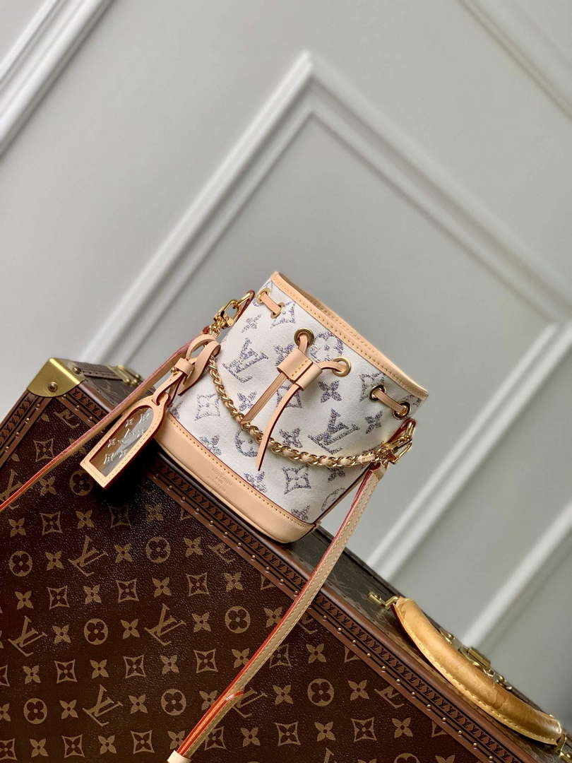 LV M83453 Louis Vuitton Nano No¨¦ Bag Multicolor White