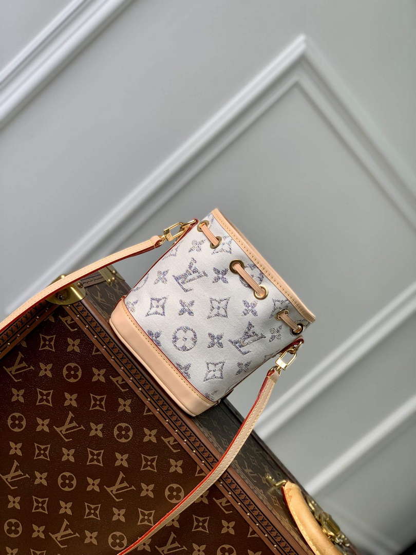 LV M83453 Louis Vuitton Nano No¨¦ Bag Multicolor White
