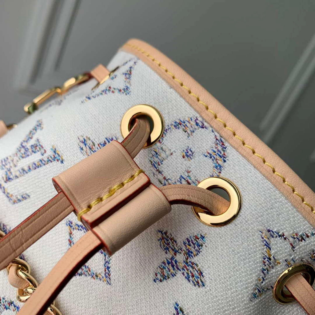 LV M83453 Louis Vuitton Nano No¨¦ Bag Multicolor White