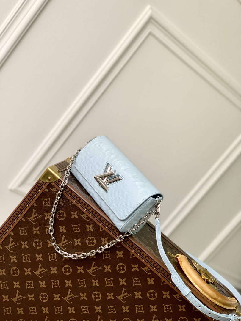 LV M83478 Louis Vuitton Twist West Pochette Epi leather Bag Ice Blue