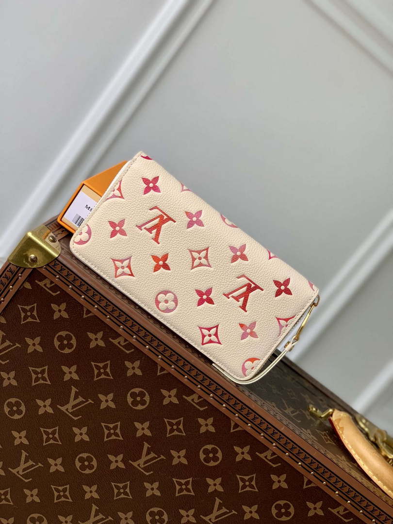 LV M83505 Louis Vuitton Zippy Wallet Sunrise Aquarelle Beige