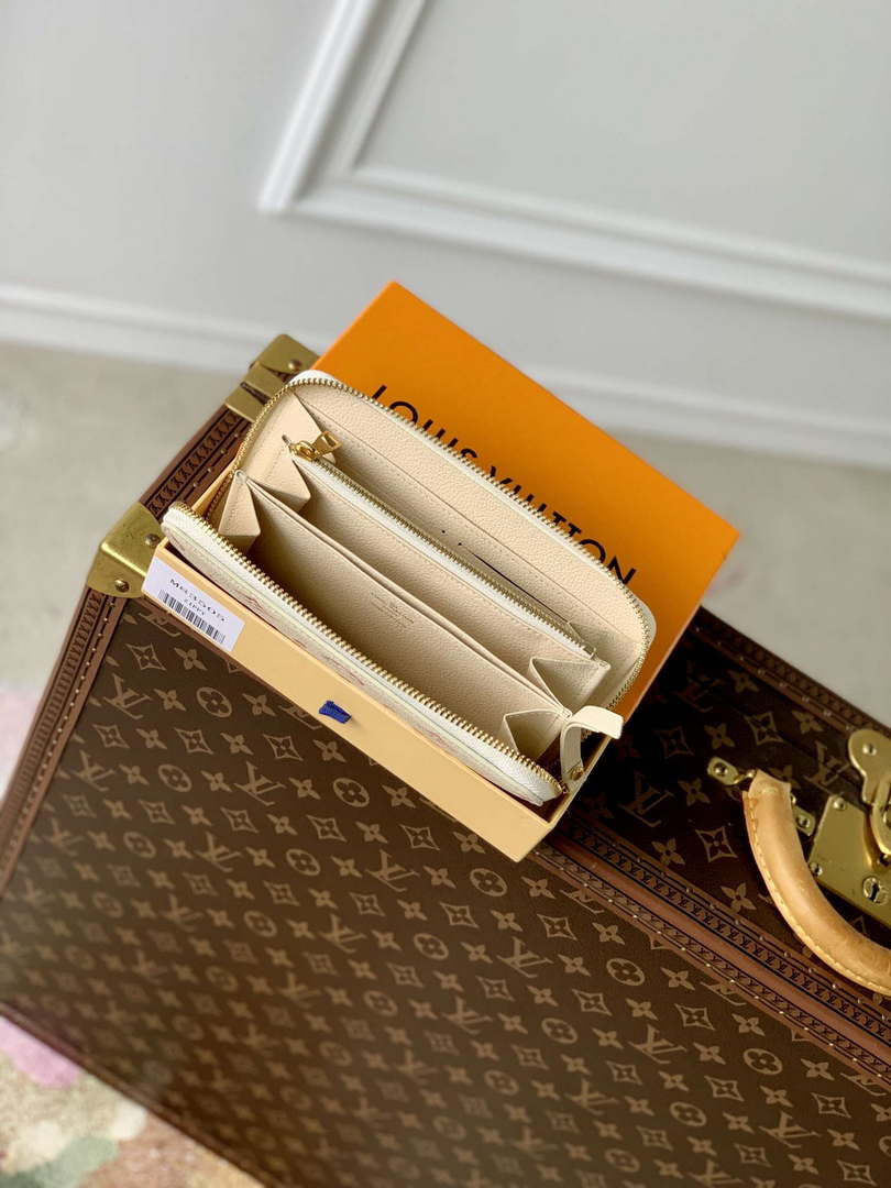 LV M83505 Louis Vuitton Zippy Wallet Sunrise Aquarelle Beige
