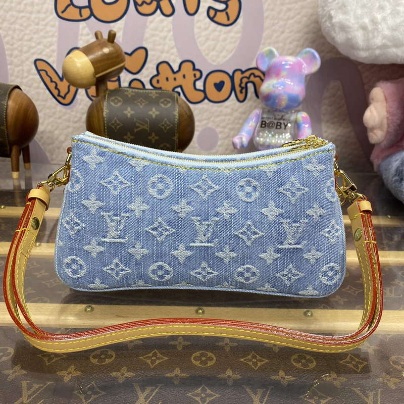 LV M83532 Louis Vuitton Liv Pochette Monogram Denim Bag Sky Blue - Default Title - View 2