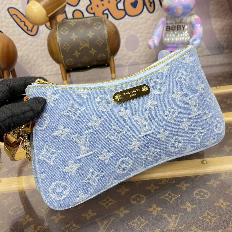 LV M83532 Louis Vuitton Liv Pochette Monogram Denim Bag Sky Blue - Default Title - View 4