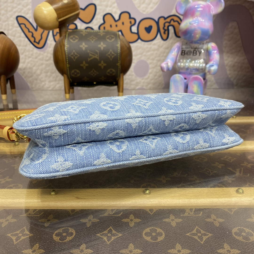 LV M83532 Louis Vuitton Liv Pochette Monogram Denim Bag Sky Blue - Default Title - View 5