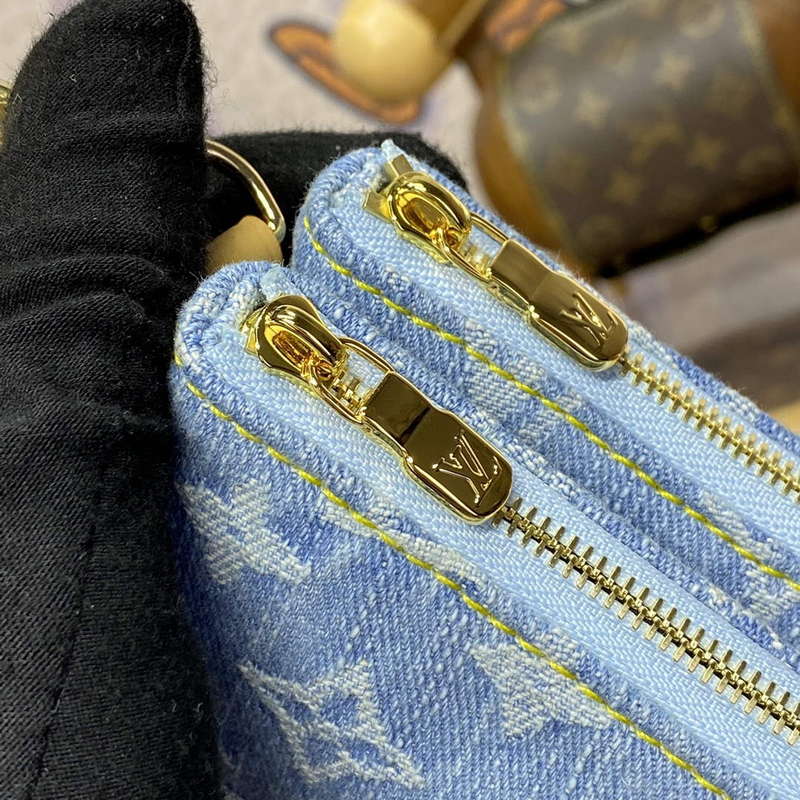 LV M83532 Louis Vuitton Liv Pochette Monogram Denim Bag Sky Blue - Default Title - View 7