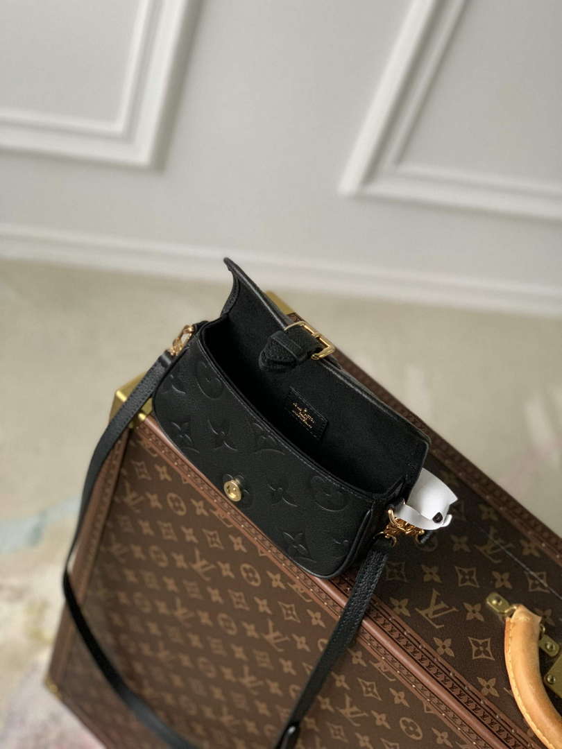 LV M83566 Louis Vuitton Nano Diane Bag Empreinte leather Black