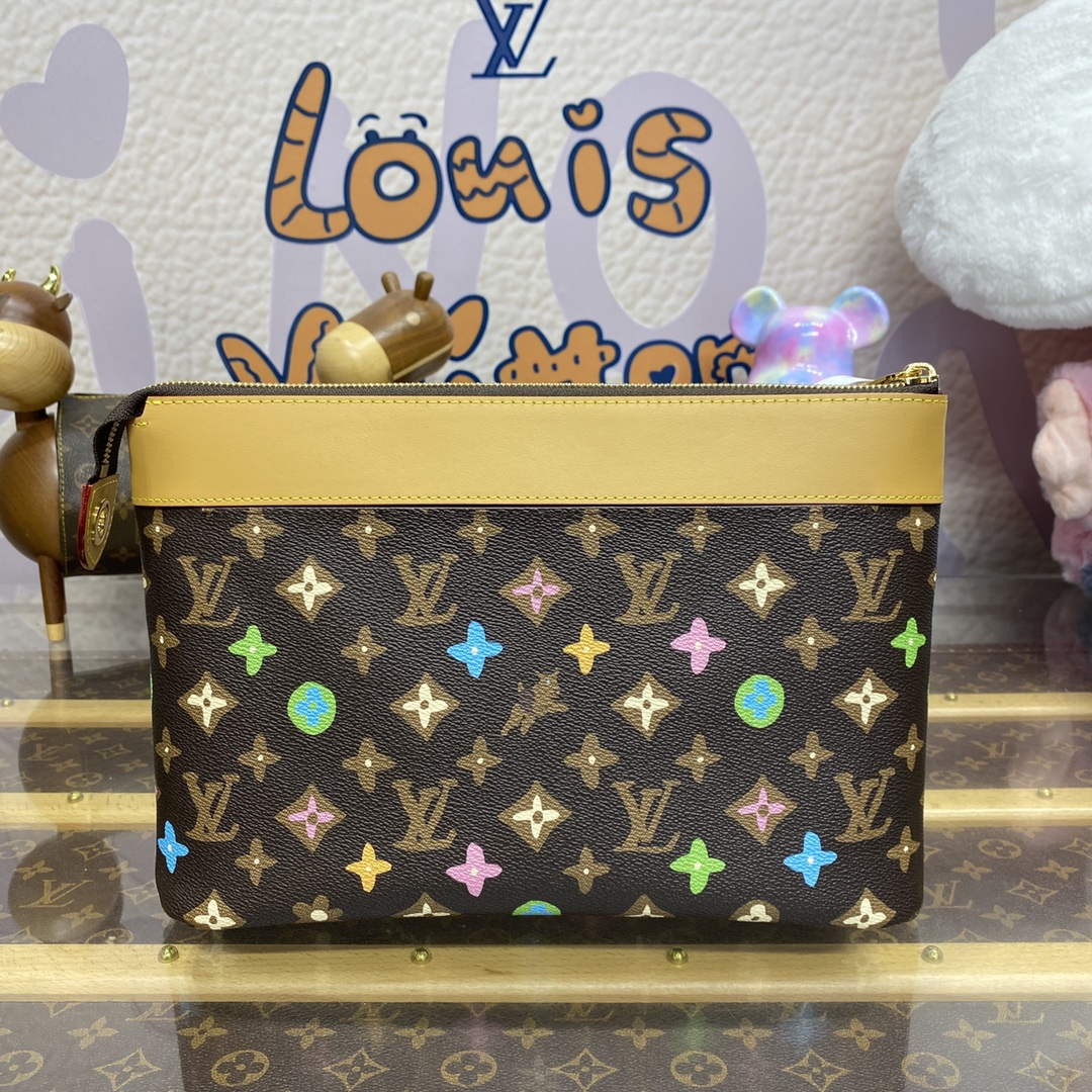 LV M83568 Louis Vuitton Pochette Voyage Souple Chocolate - Default Title - View 2