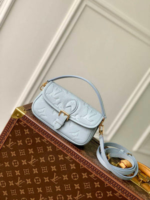 LV M83592 Louis Vuitton Nano Diane Bag Monogram Empreinte leather Olympe Blue - Default Title - View 1