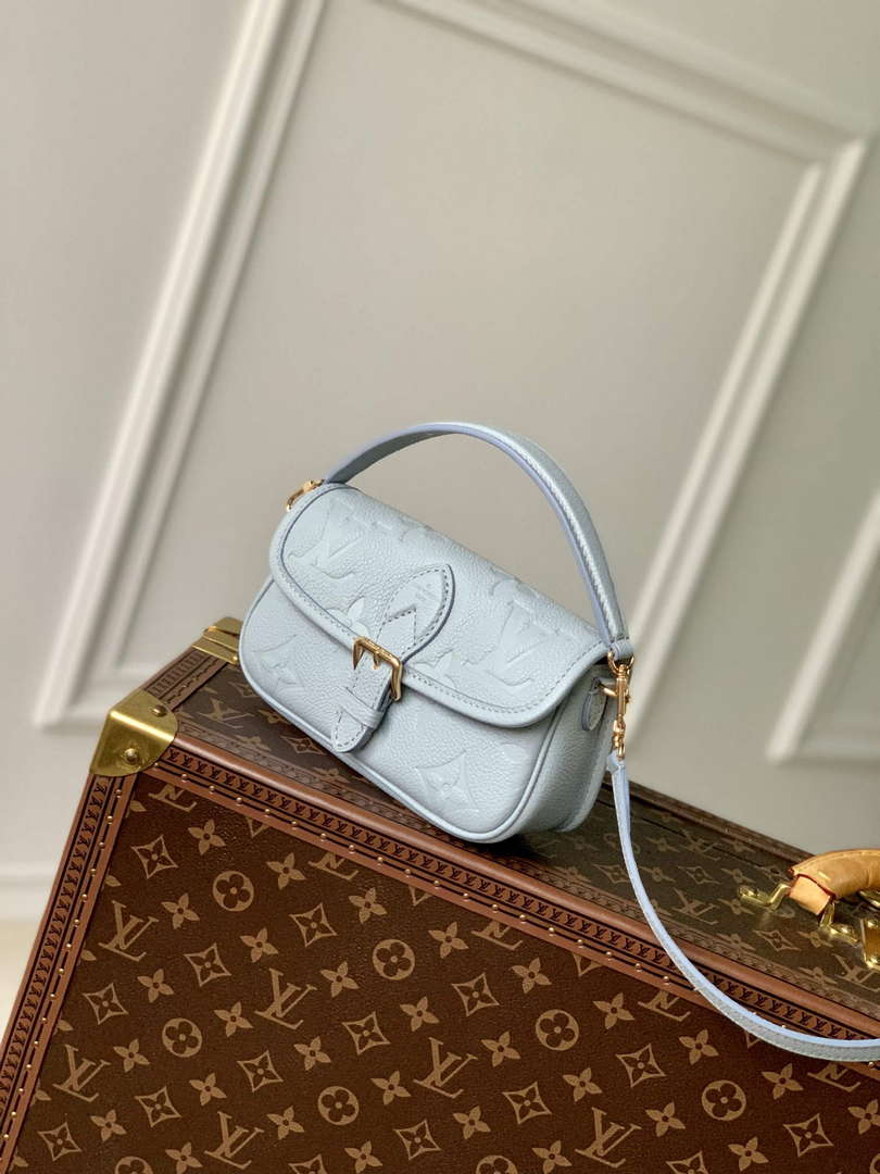 LV M83592 Louis Vuitton Nano Diane Bag Monogram Empreinte leather Olympe Blue - Default Title - View 2