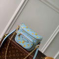 LV M83694 Louis Vuitton Mini Bumbag Monogram Empreinte Blue with Yellow - Default Title - View 1