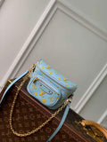 LV M83694 Louis Vuitton Mini Bumbag Monogram Empreinte Blue with Yellow