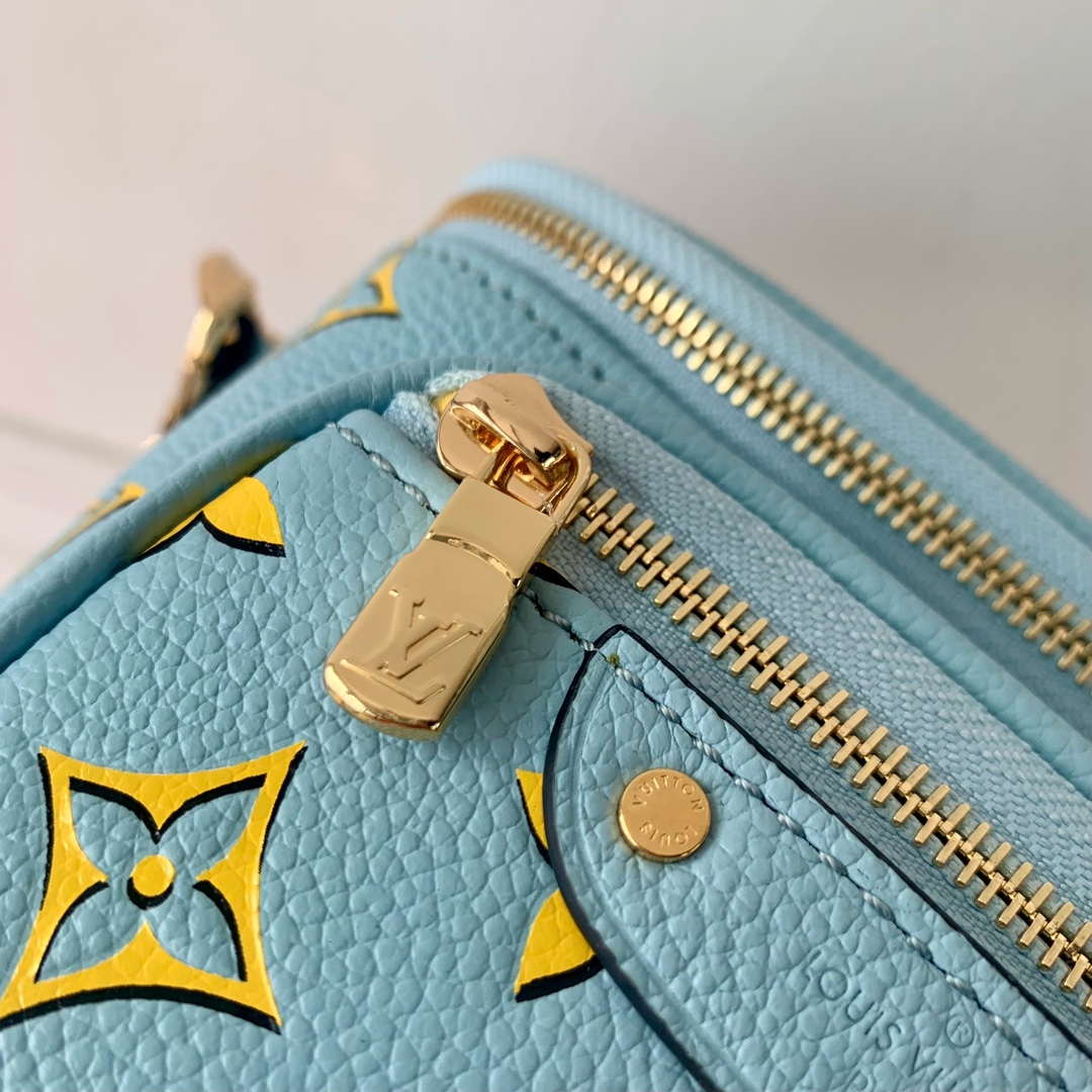 LV M83694 Louis Vuitton Mini Bumbag Monogram Empreinte Blue with Yellow - Default Title - View 6