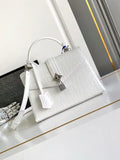 LV M84714 Louis Vuitton Crocodile pattern MM White