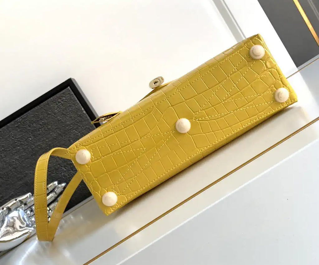 LV M84714 Louis Vuitton Crocodile pattern MM Yellow