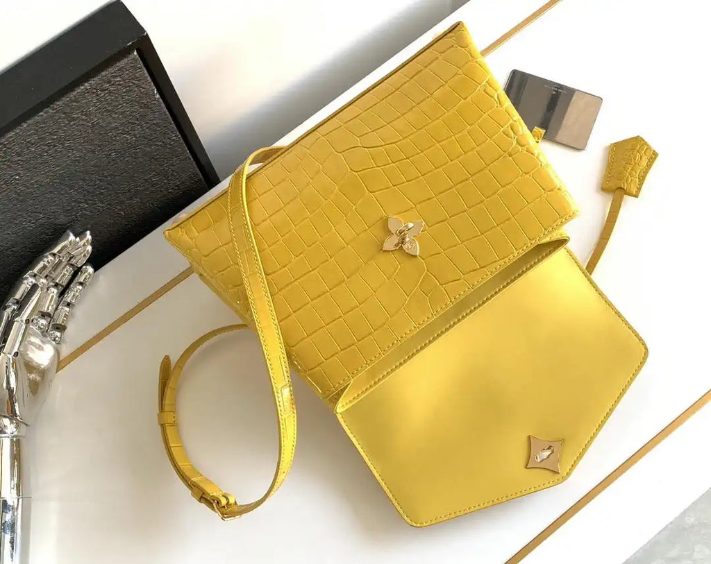 LV M84714 Louis Vuitton Crocodile pattern MM Yellow