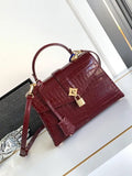 LV M84714 Louis Vuitton Crocodile pattern Wine Red