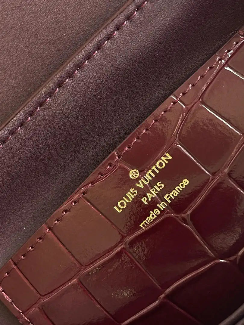 LV M84714 Louis Vuitton Crocodile pattern Wine Red