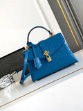 LV M84714 Louis Vuitton Crocodile pattern MM Blue