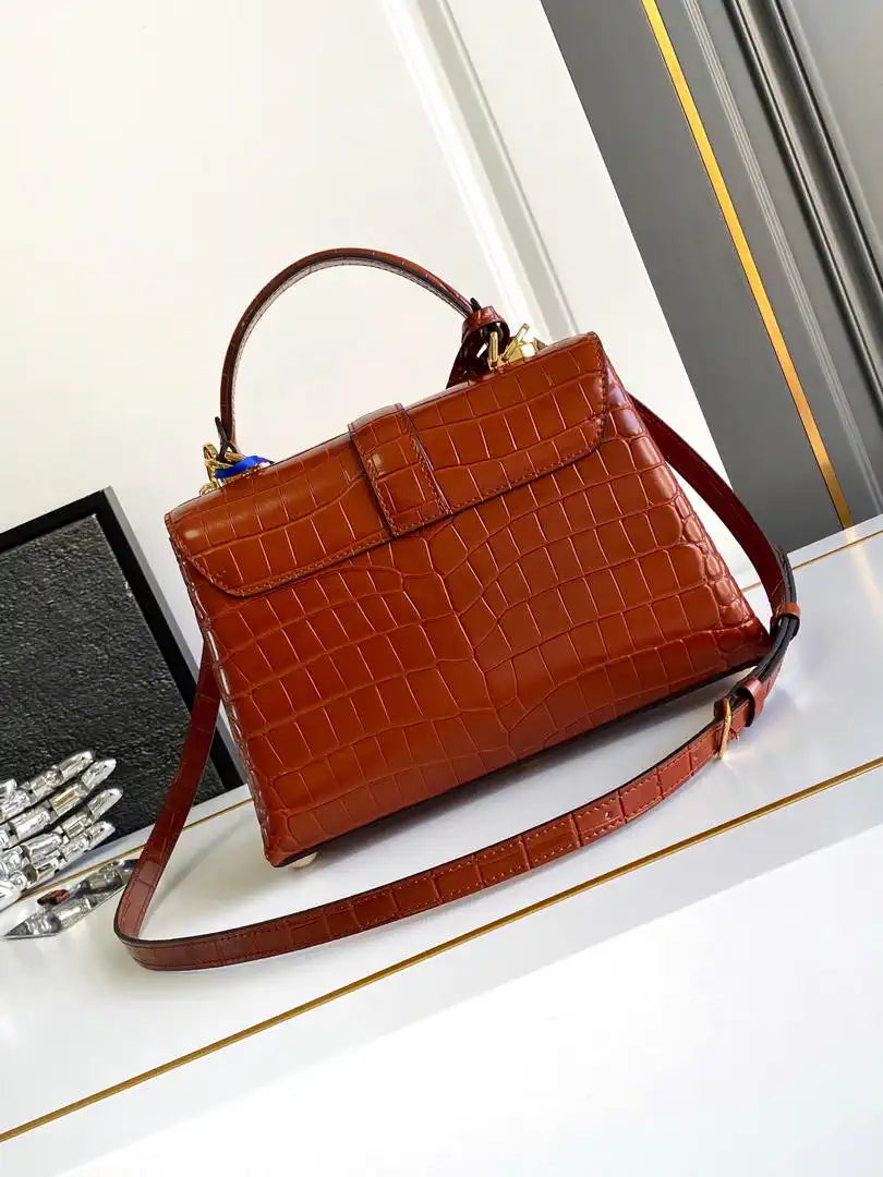 LV M84714 Louis Vuitton Crocodile pattern MM Brown