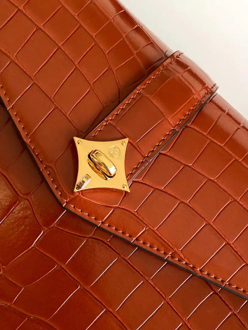 LV M84714 Louis Vuitton Crocodile pattern MM Brown