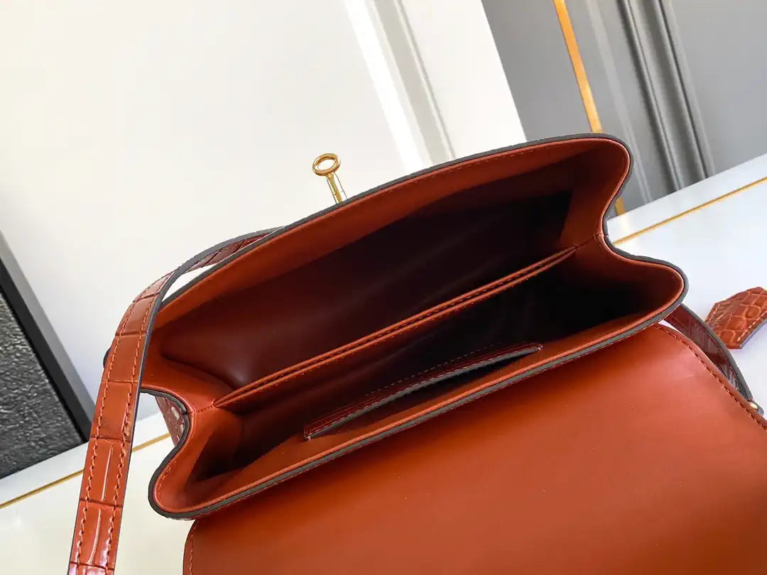 LV M84714 Louis Vuitton Crocodile pattern MM Brown