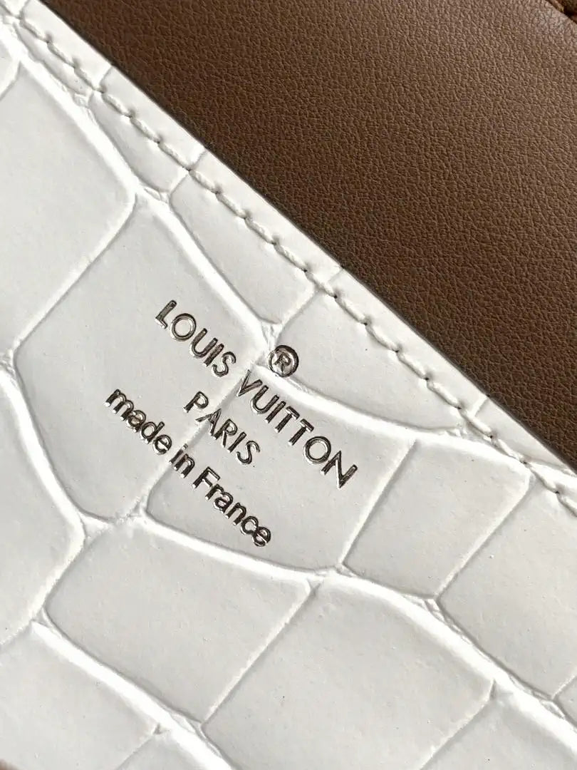 LV M84714 Louis Vuitton Crocodile pattern MM White &Gray
