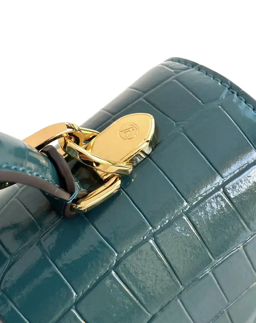 LV M84714 Louis Vuitton Crocodile pattern MM Turquoise