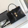 LV M84714 Louis Vuitton Crocodile pattern MM Black