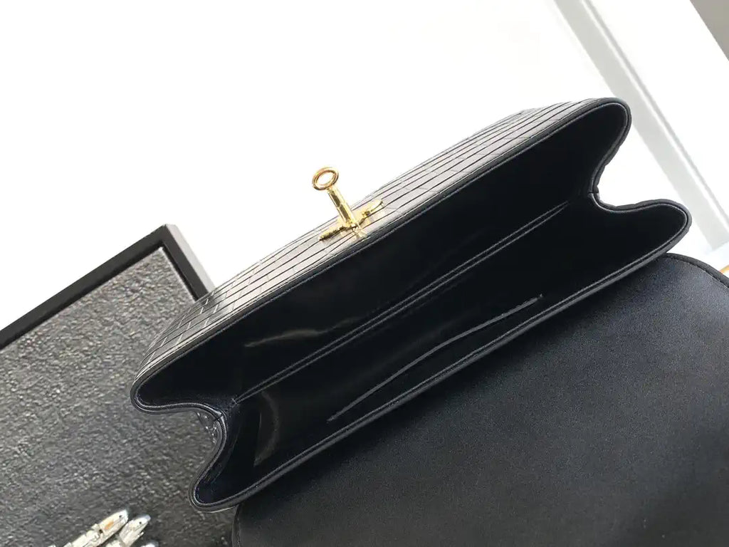 LV M84714 Louis Vuitton Crocodile pattern MM Black