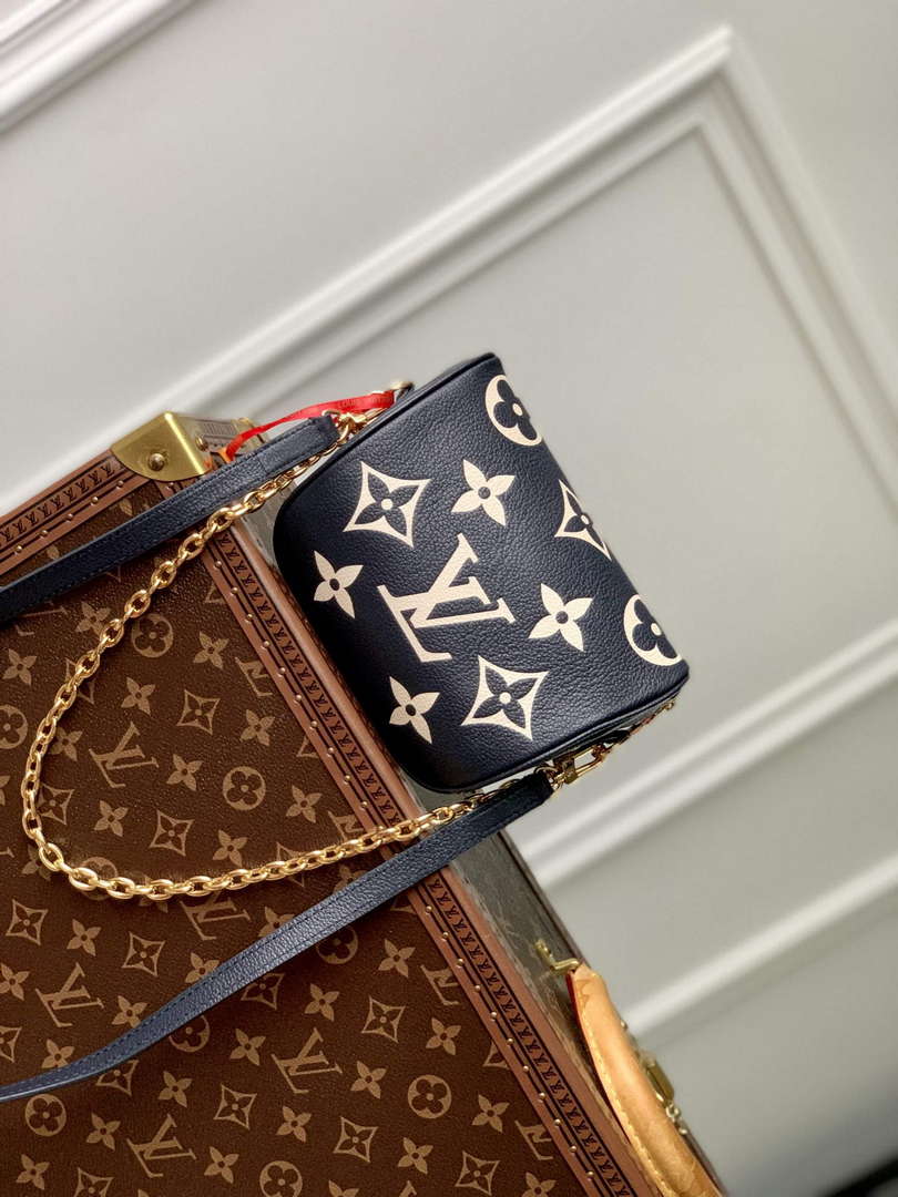 LV M85636 Louis Vuitton Mini Bumbag Navy Blue / Cream