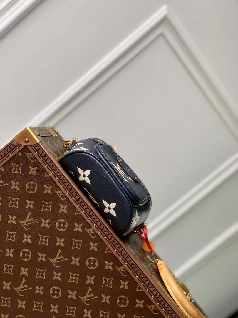 LV M85636 Louis Vuitton Mini Bumbag Navy Blue / Cream