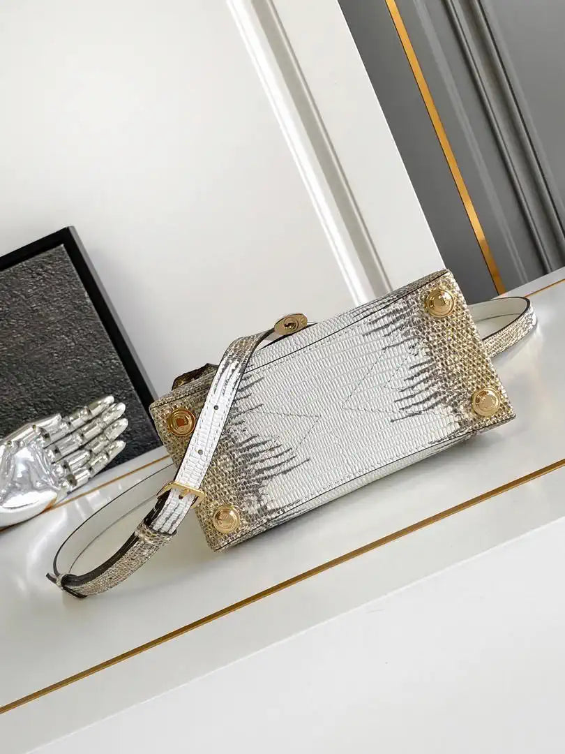 LV M87094 Louis Vuitton lizard leather BB Gilding