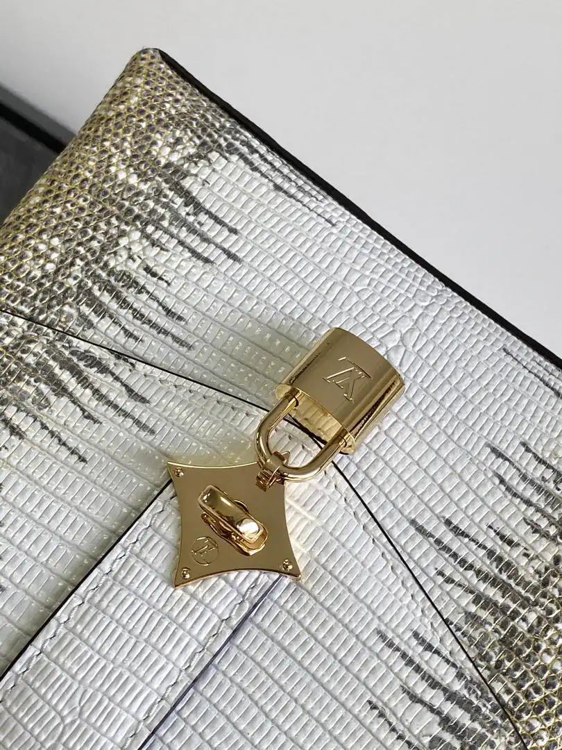 LV M87094 Louis Vuitton lizard leather BB Gilding
