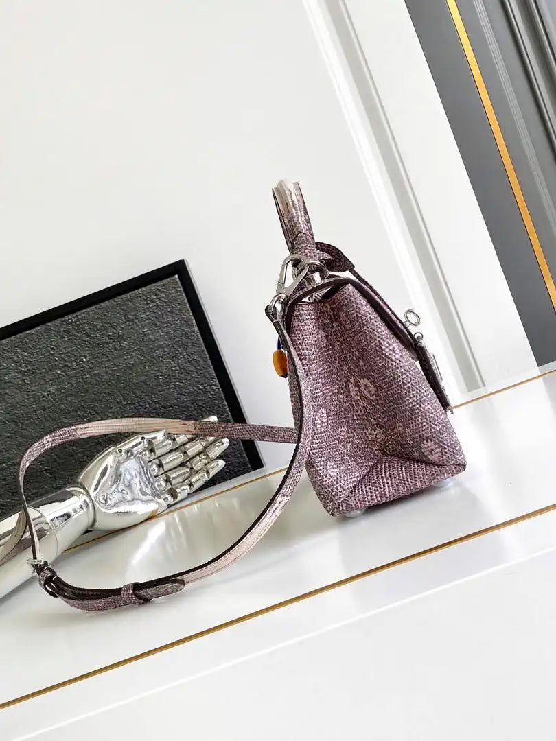 LV M87094 Louis Vuitton lizard leather BB Gradient pink