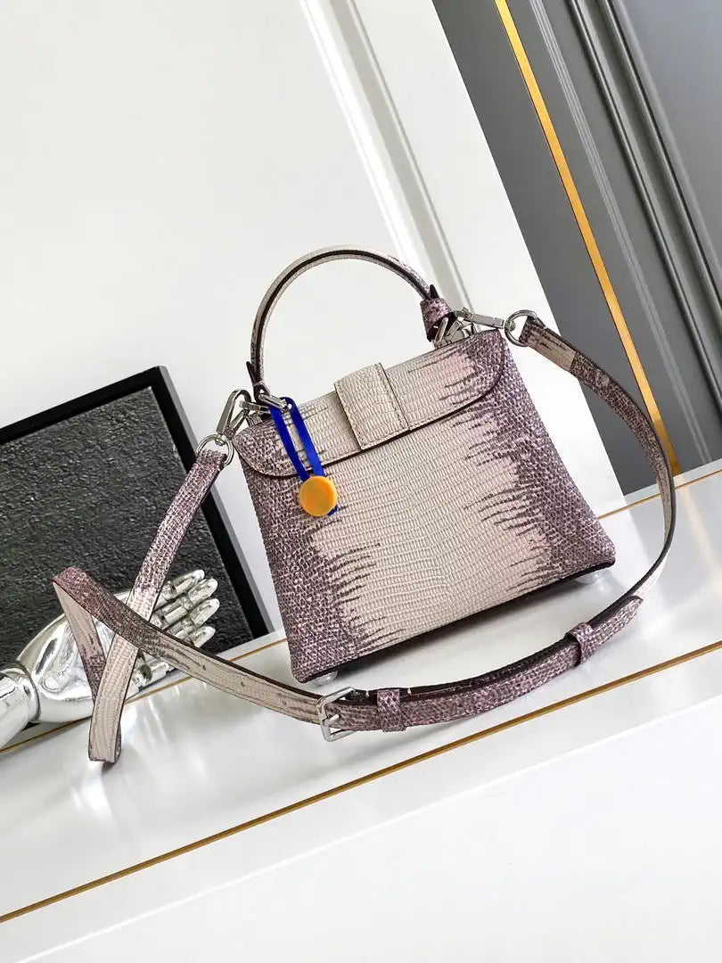 LV M87094 Louis Vuitton lizard leather BB Gradient pink