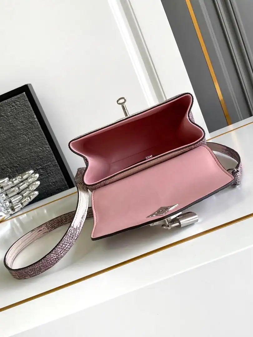 LV M87094 Louis Vuitton lizard leather BB Gradient pink