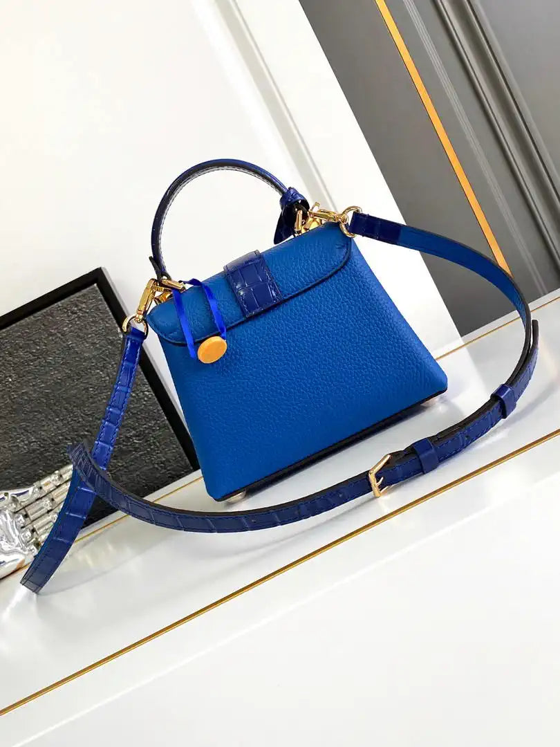 LV M86012 Louis Vuitton Leather Rose Des Vents Mini Blue