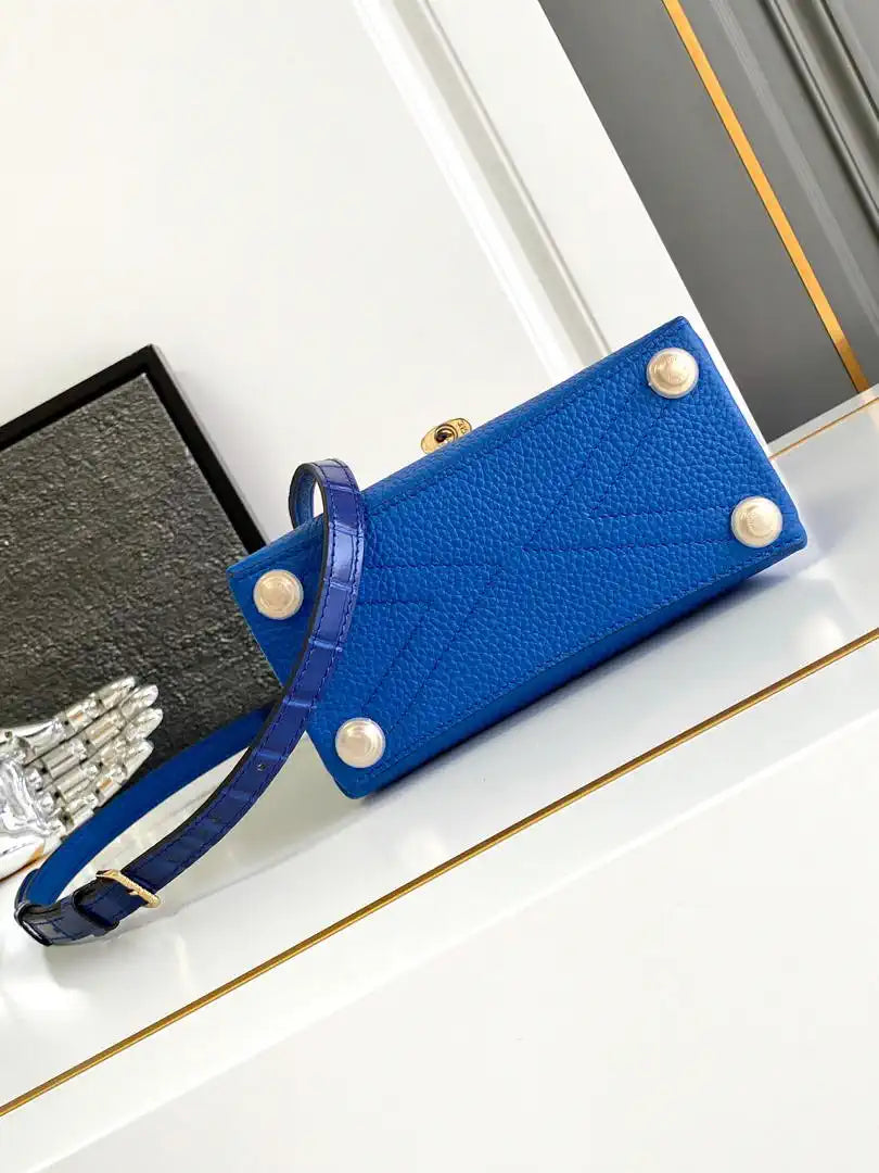 LV M86012 Louis Vuitton Leather Rose Des Vents Mini Blue