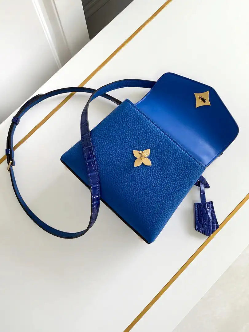 LV M86012 Louis Vuitton Leather Rose Des Vents Mini Blue