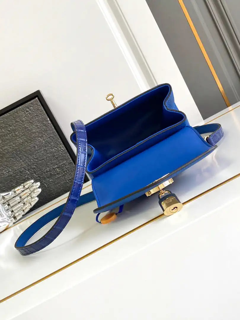 LV M86012 Louis Vuitton Leather Rose Des Vents Mini Blue