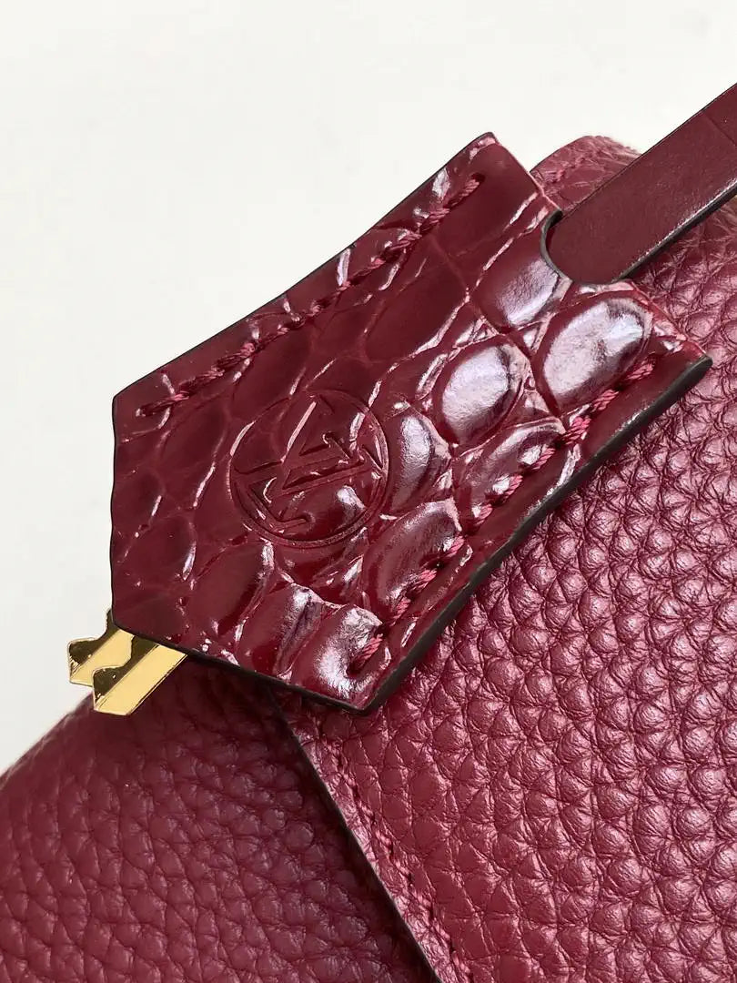 LV M86012 Louis Vuitton Leather Rose Des Vents Mini Wine Red
