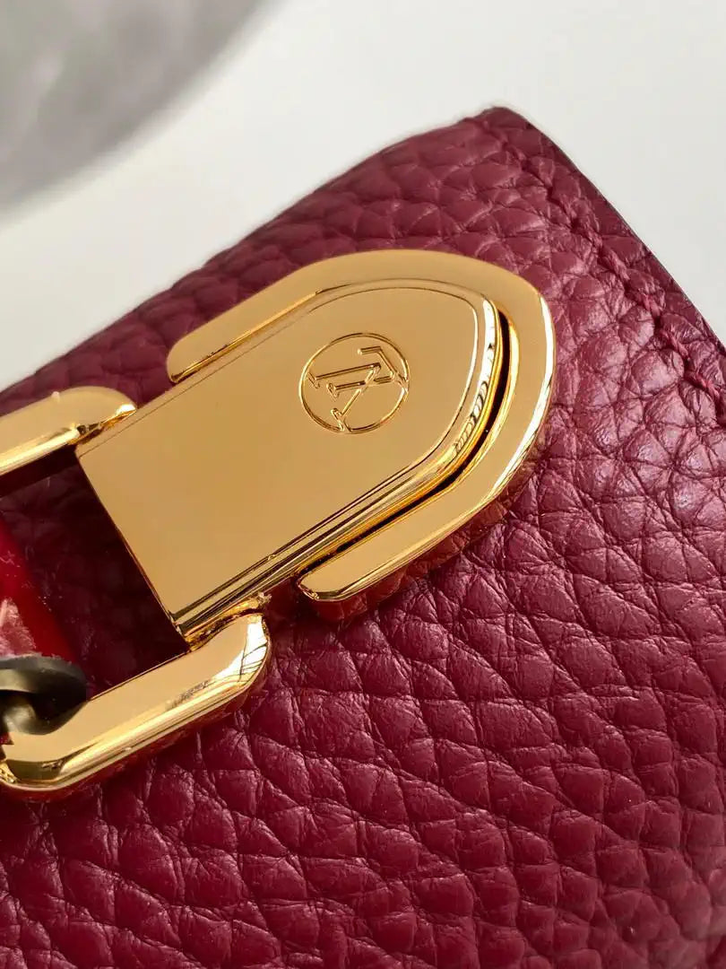 LV M86012 Louis Vuitton Leather Rose Des Vents Mini Wine Red