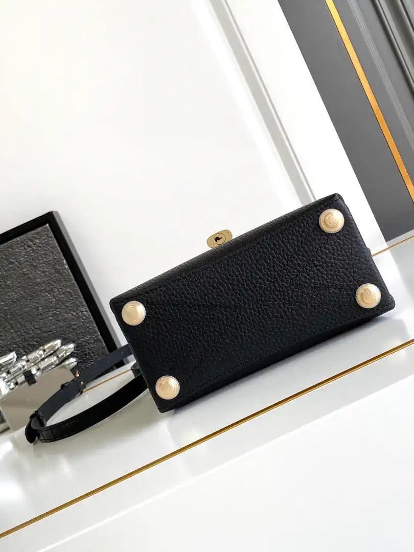 LV M86012 Louis Vuitton Leather Rose Des Vents Mini Black