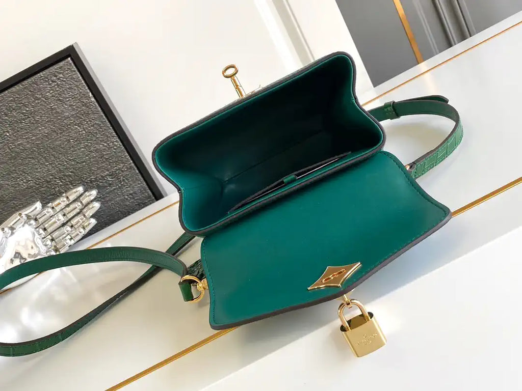 LV M86012 Louis Vuitton Leather Rose Des Vents Mini Green