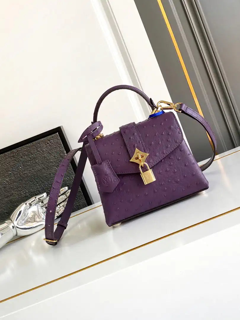 LV M87106 Louis Vuitton Ostrich Rose Des Vents Mini Purple